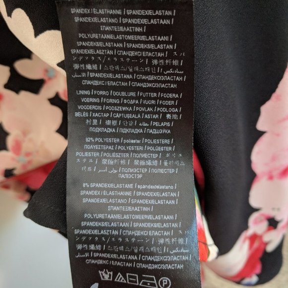 Guess dress Brook sleeveless floral black red fit and flare Midi - Picture 8 of 9